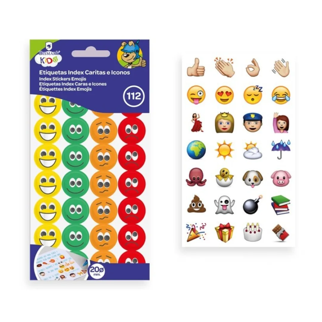Autocolantes smiles e ícones, 2 cm, 4 x 28 unidades