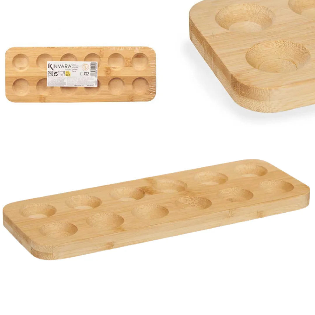 Caixa em bambu para 12 ovos, 40 cm