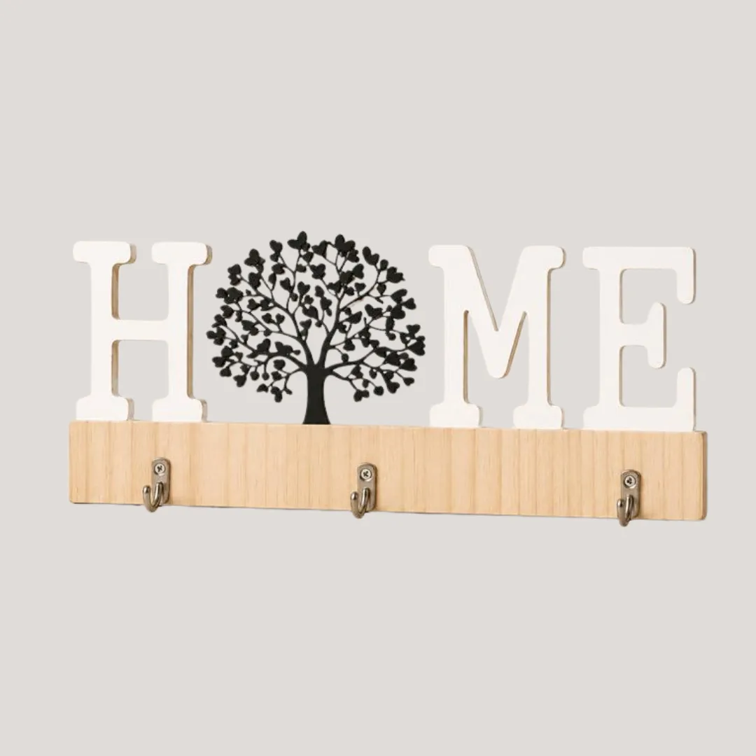 Chaveiro em MDF com corda, Home árvore, 29,5 x 14 cm