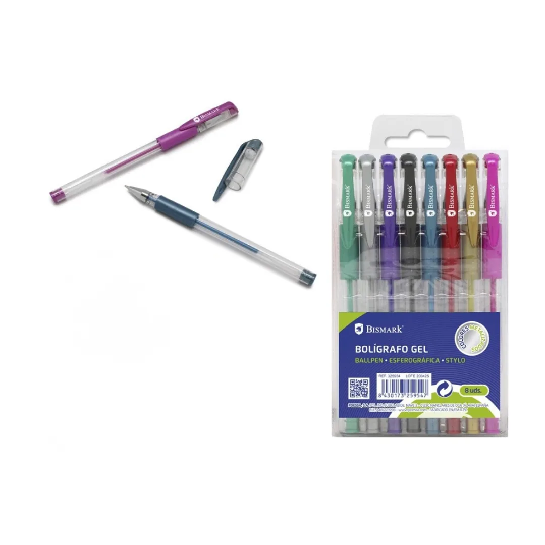 Conjunto de canetas de gel metalizadas, 8 unidades