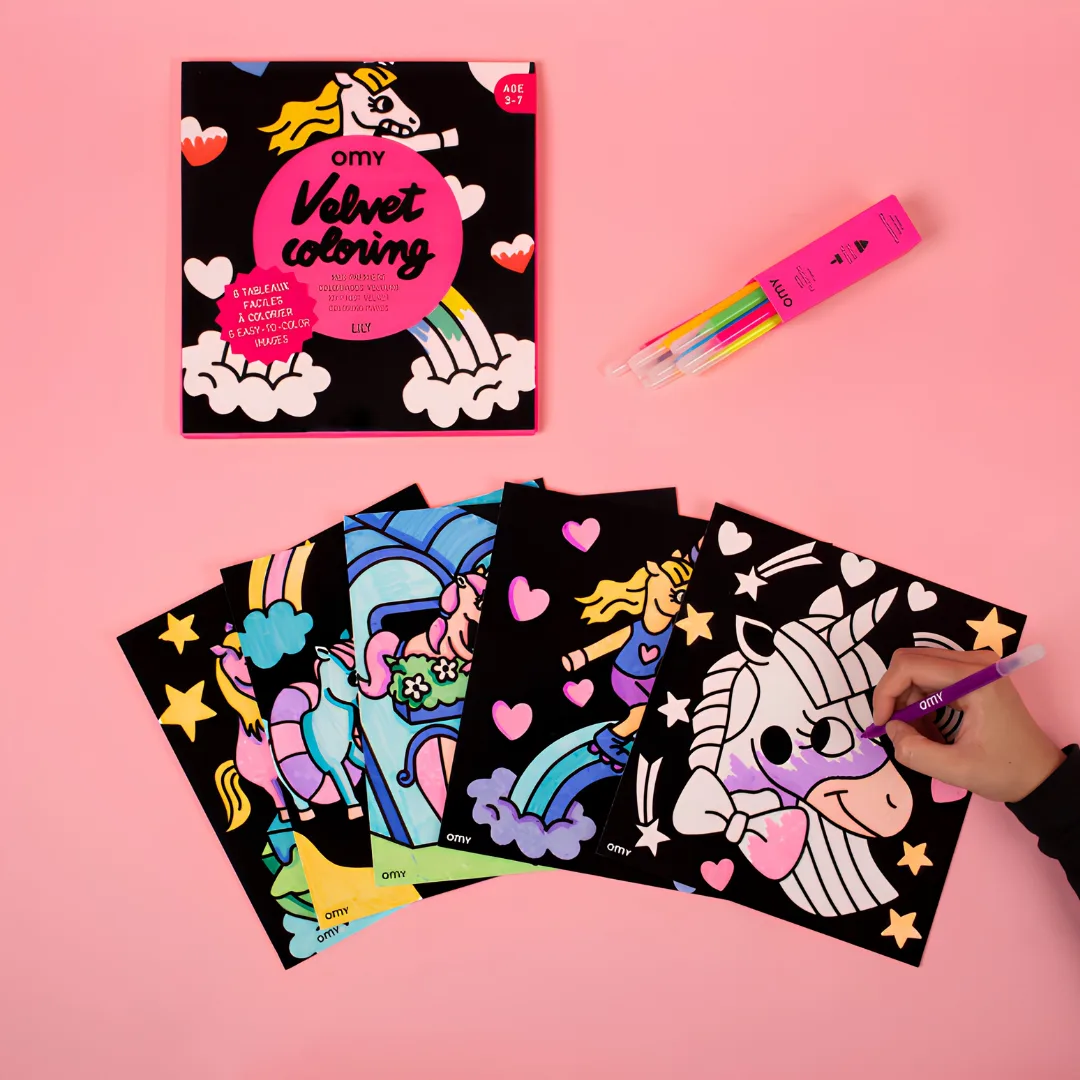 Livro para colorir em veludo, Lily
