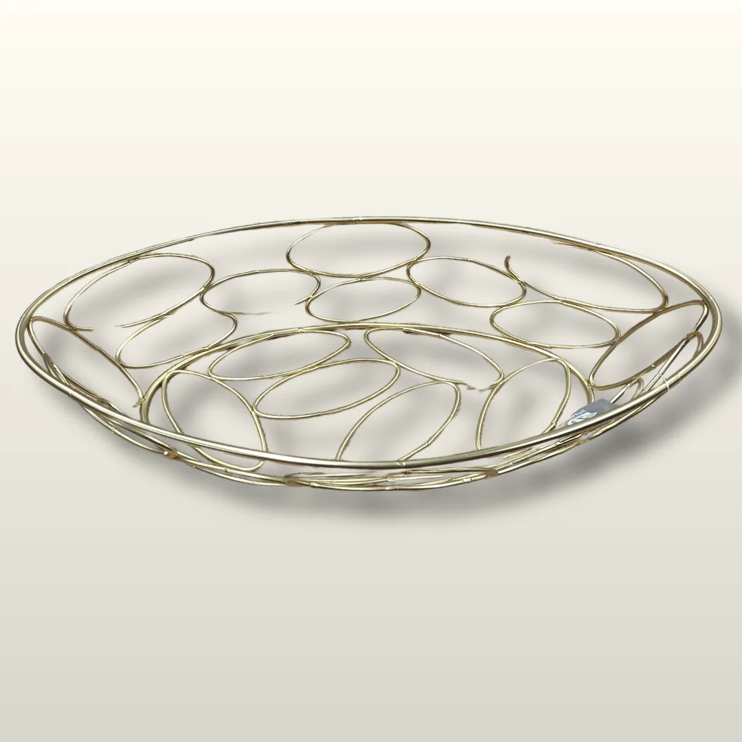 Fruteiro cromado, dourado, 32 x 16,5 x 6,5 cm