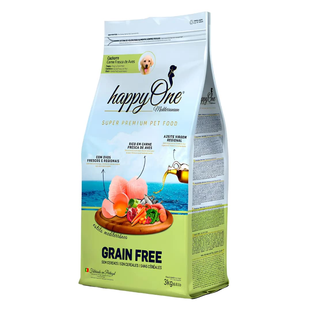 Ração HappyOne Mediterraneum, cachorro, 3 kg