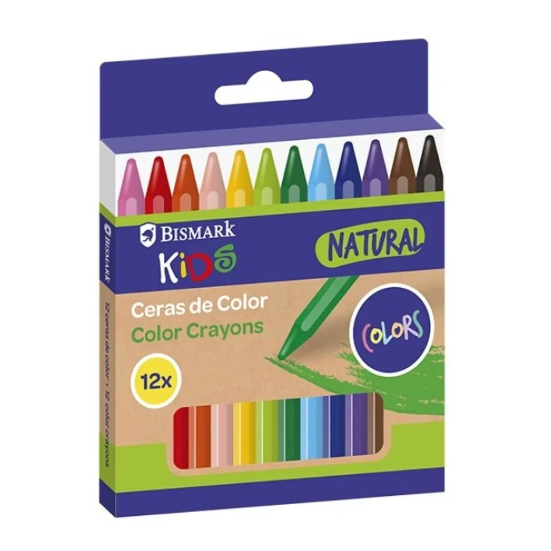 Lápis de cera Natural Bismark Kids, 12 unidades
