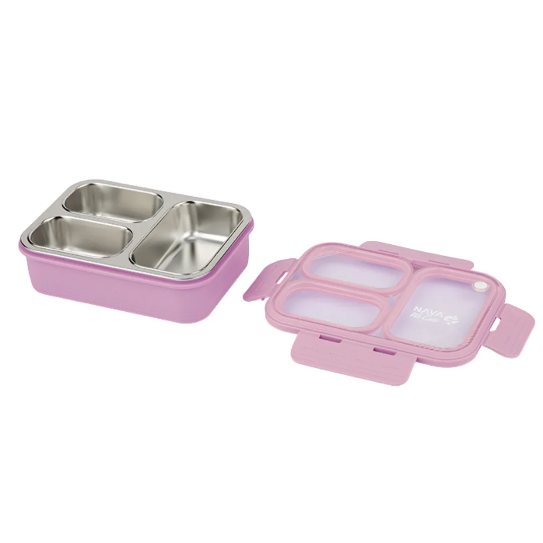 Lancheira retangular bento em aço inox We Care, 800 ml