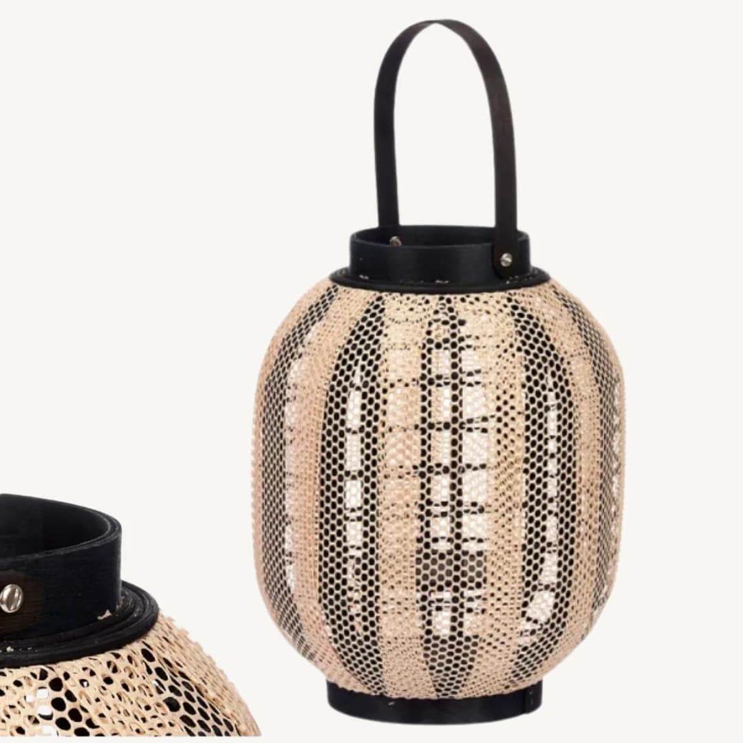 Lanterna suporte de velas com asa oval