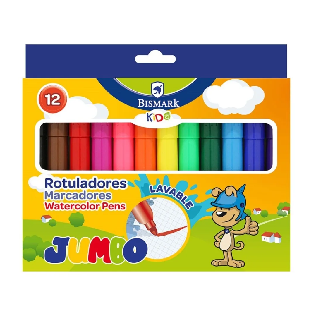 Marcadores jumbo Bismark, 12 unidades