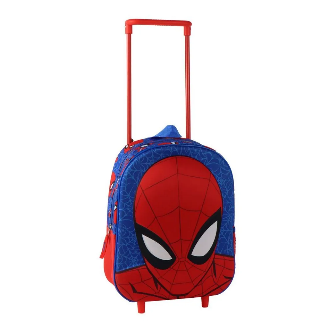 Mochila infantil com rodas Homem-Aranha, azul