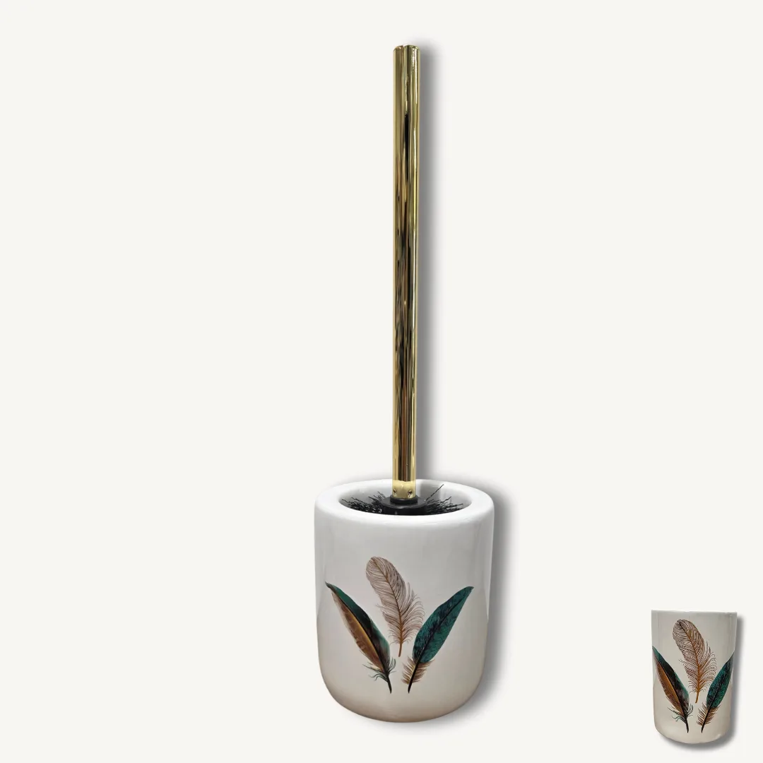 Piaçaba Plumiss em cerâmica estampada metalizada, Ø 10,6 x 40 cm