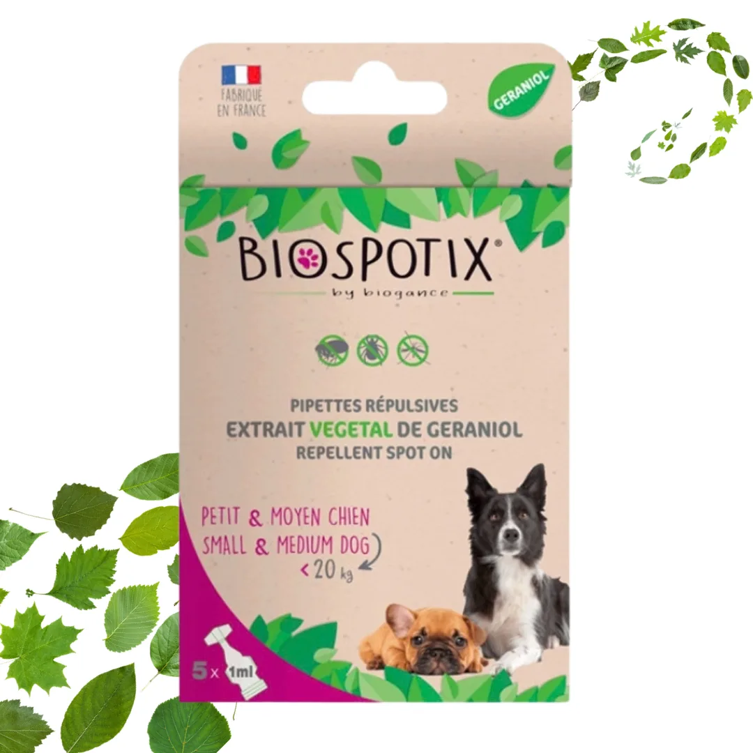Pipetas repelentes naturais Biospotix para cão, 5 x 1 ml