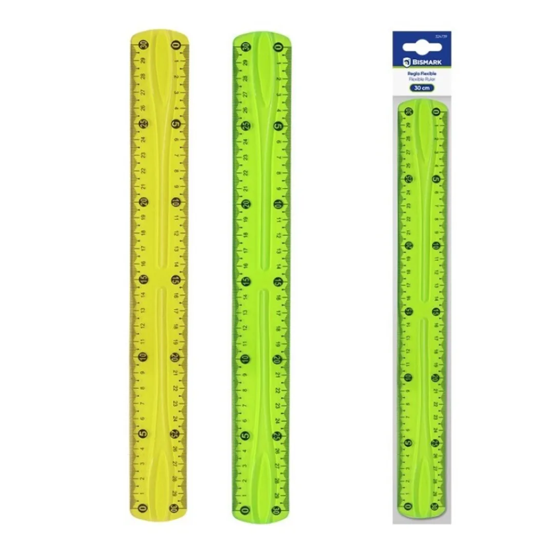Régua flexível em PVC, 30 cm