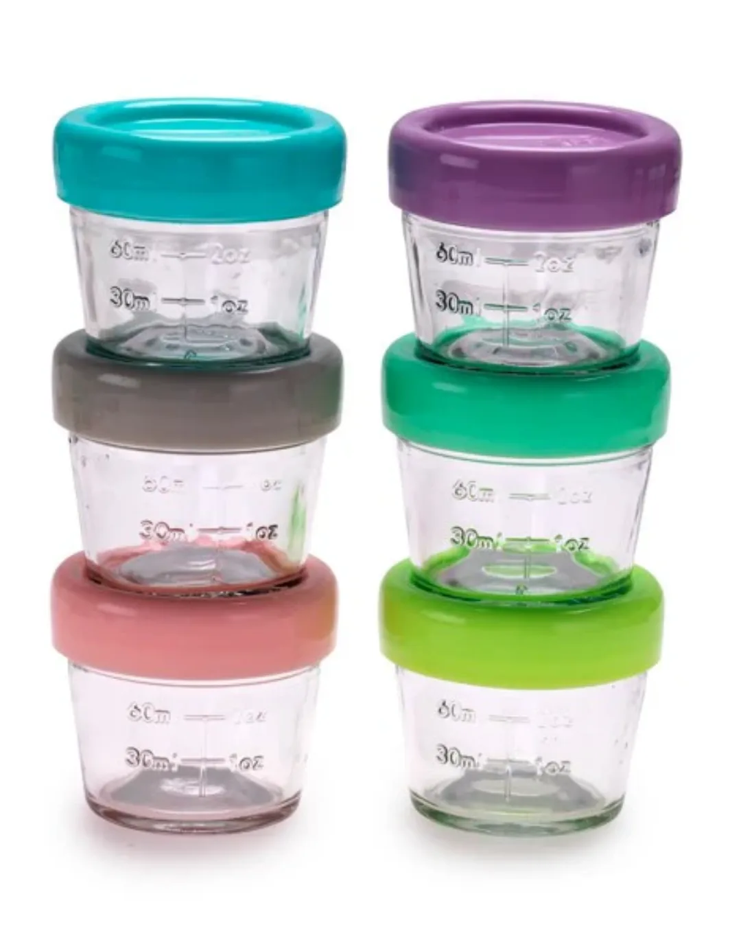 Recipientes de vidro para alimentos, 120 ml, 6 unidades