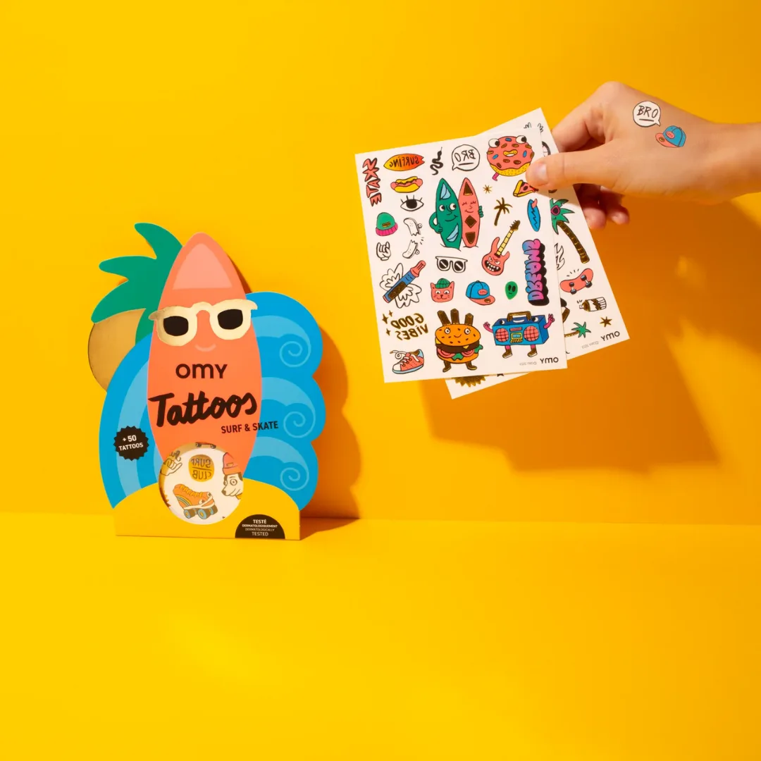 Tatuagens OMY, surf e skate