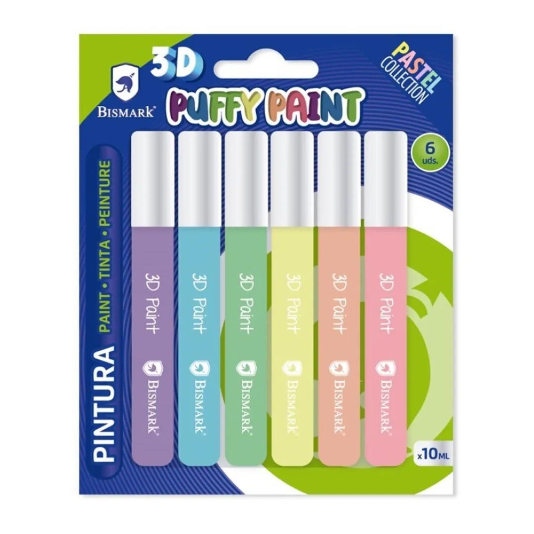 Tinta 3D pastel Bismark, 6 unidades de 10 ml
