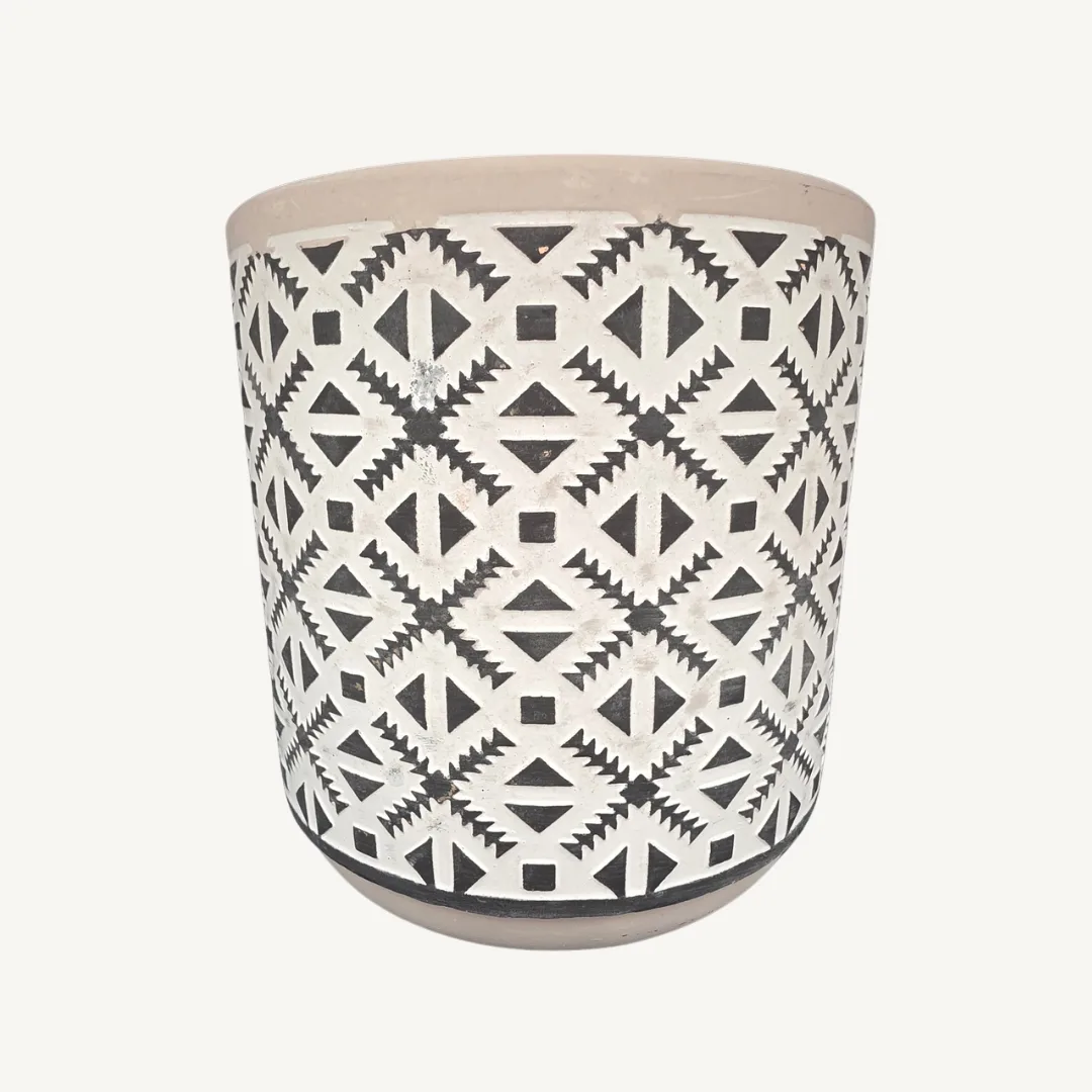 Vaso de cerâmica cor de cimento, 3 modelos sortidos