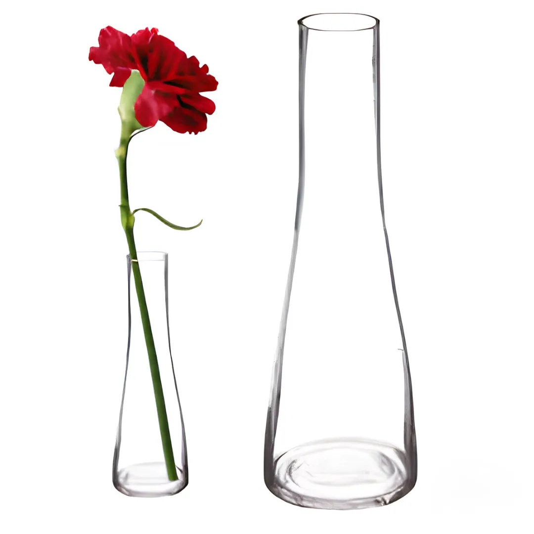 Vaso de vidro de base larga