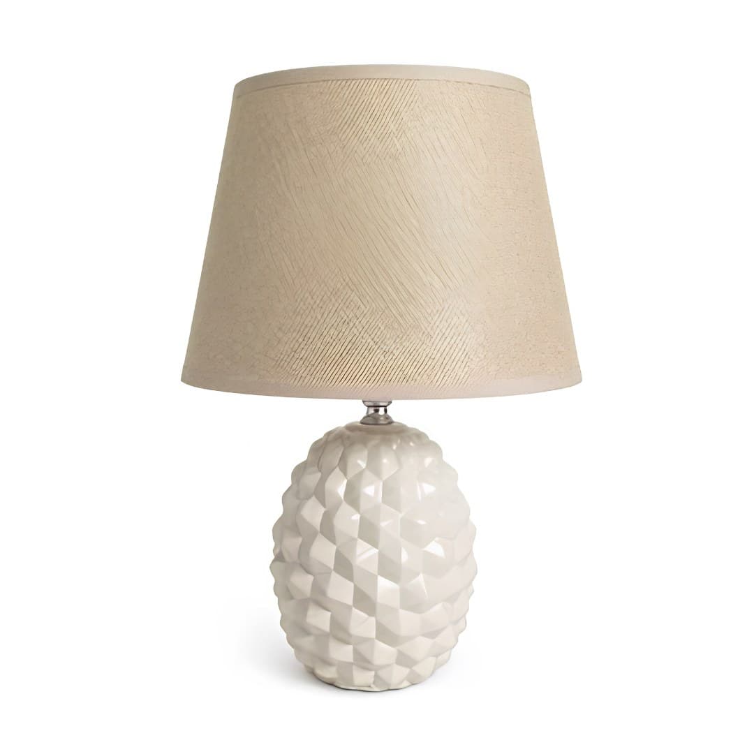 Candeeiro com base de cerâmica, bege, 34 cm