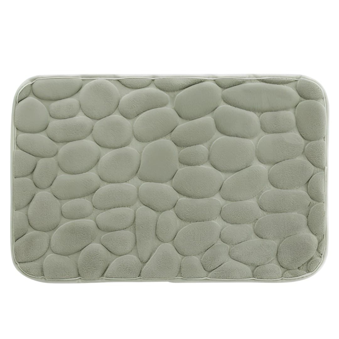 Tapete de banho Revelo, microfibra, pedra verde claro, 50 x 80 cm