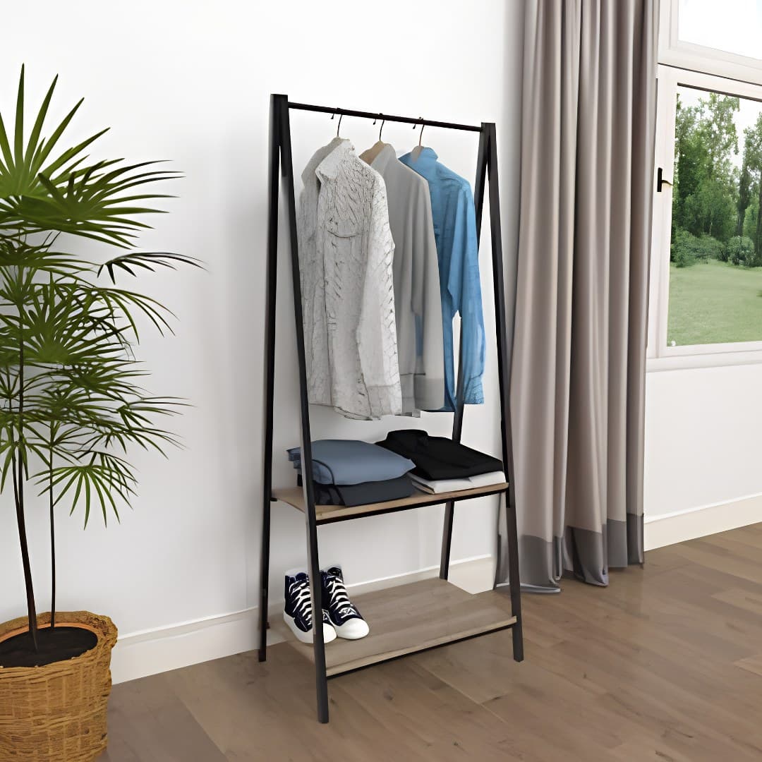 Suporte para cabides, 64 x 40 x 150 cm