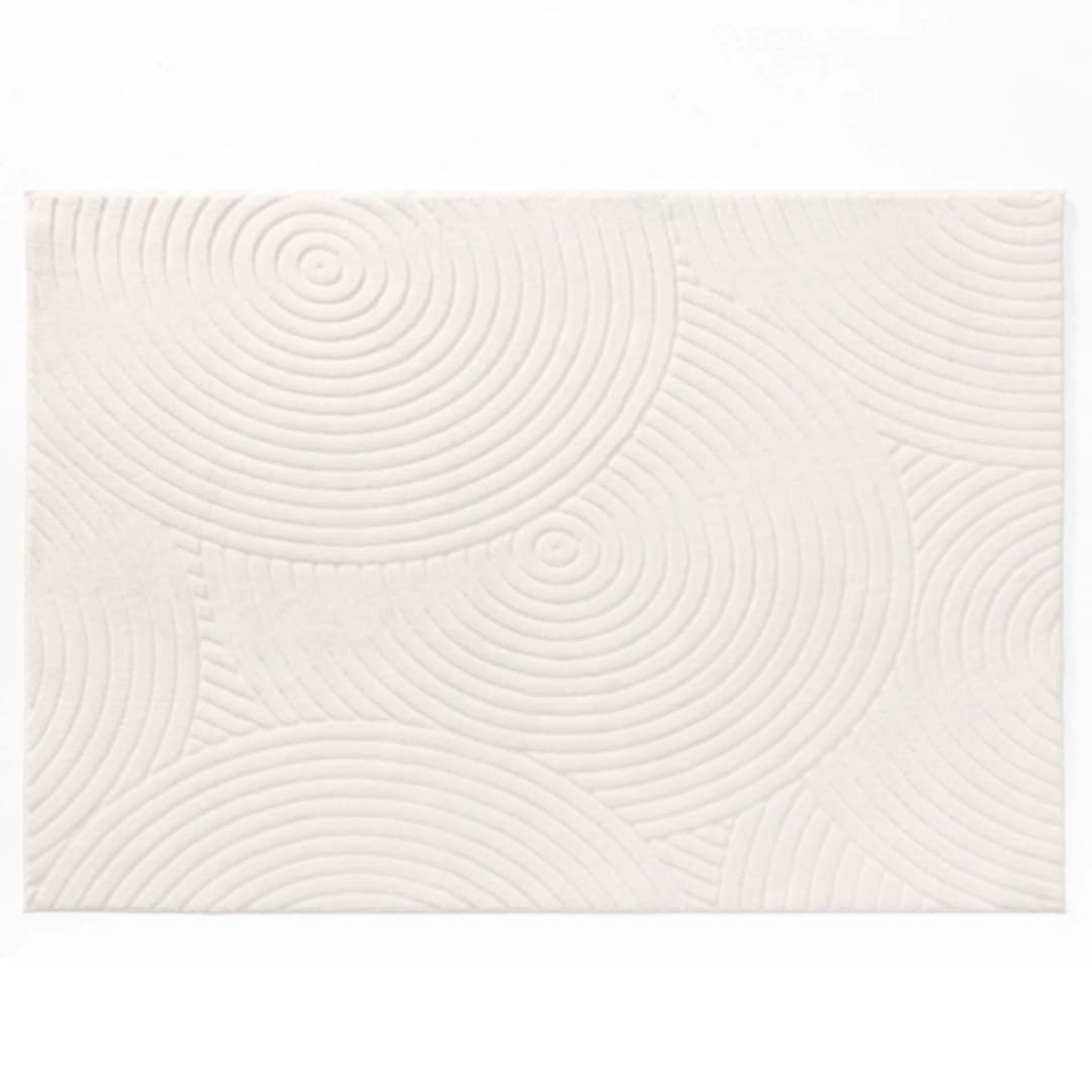 Tapete retangular liso com relevo, 120 x 170 cm
