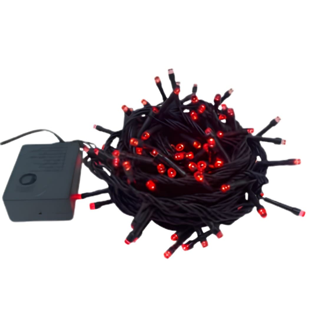 Luzes de Natal, vermelhas, 240 luzes, 16 m