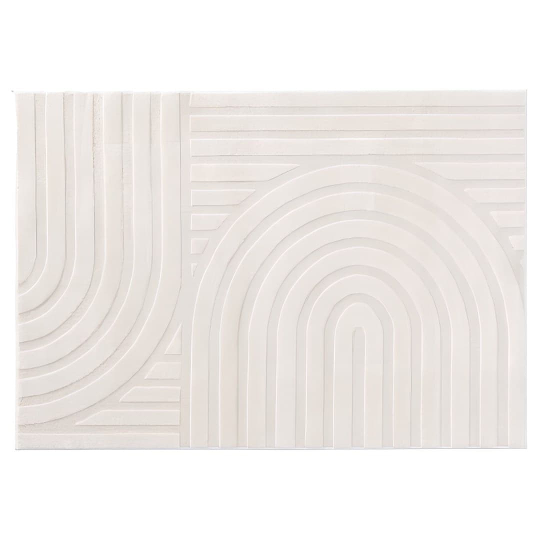 Tapete retangular liso com relevo, 120 x 170 cm