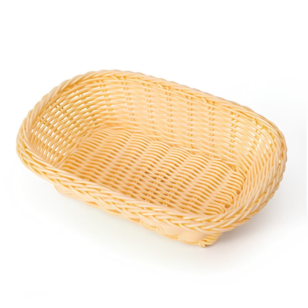 Cesto para pão retangular, bege, 24 x 16 x 6 cm