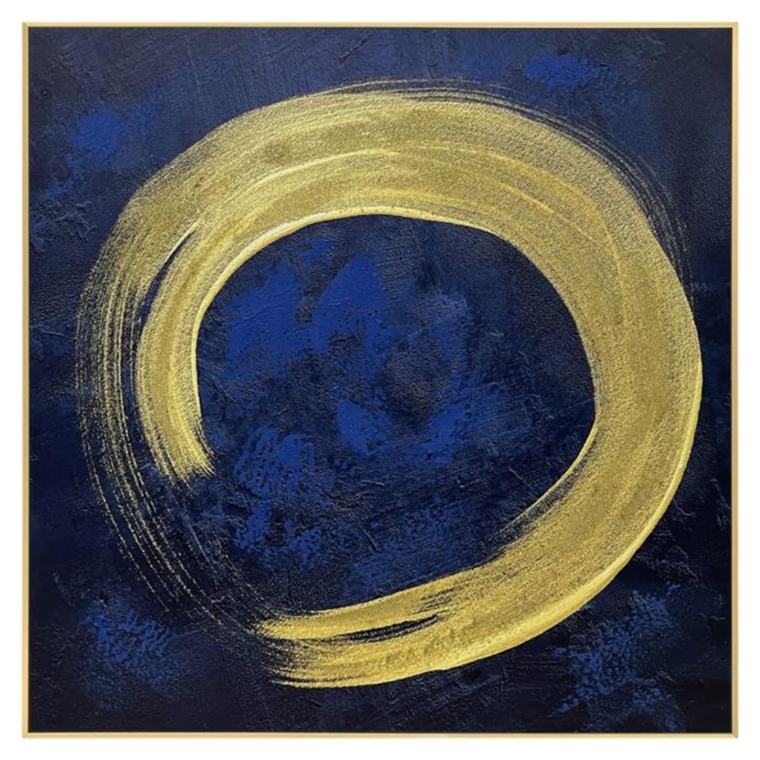Tela pintada com moldura, 62 x 62 cm
