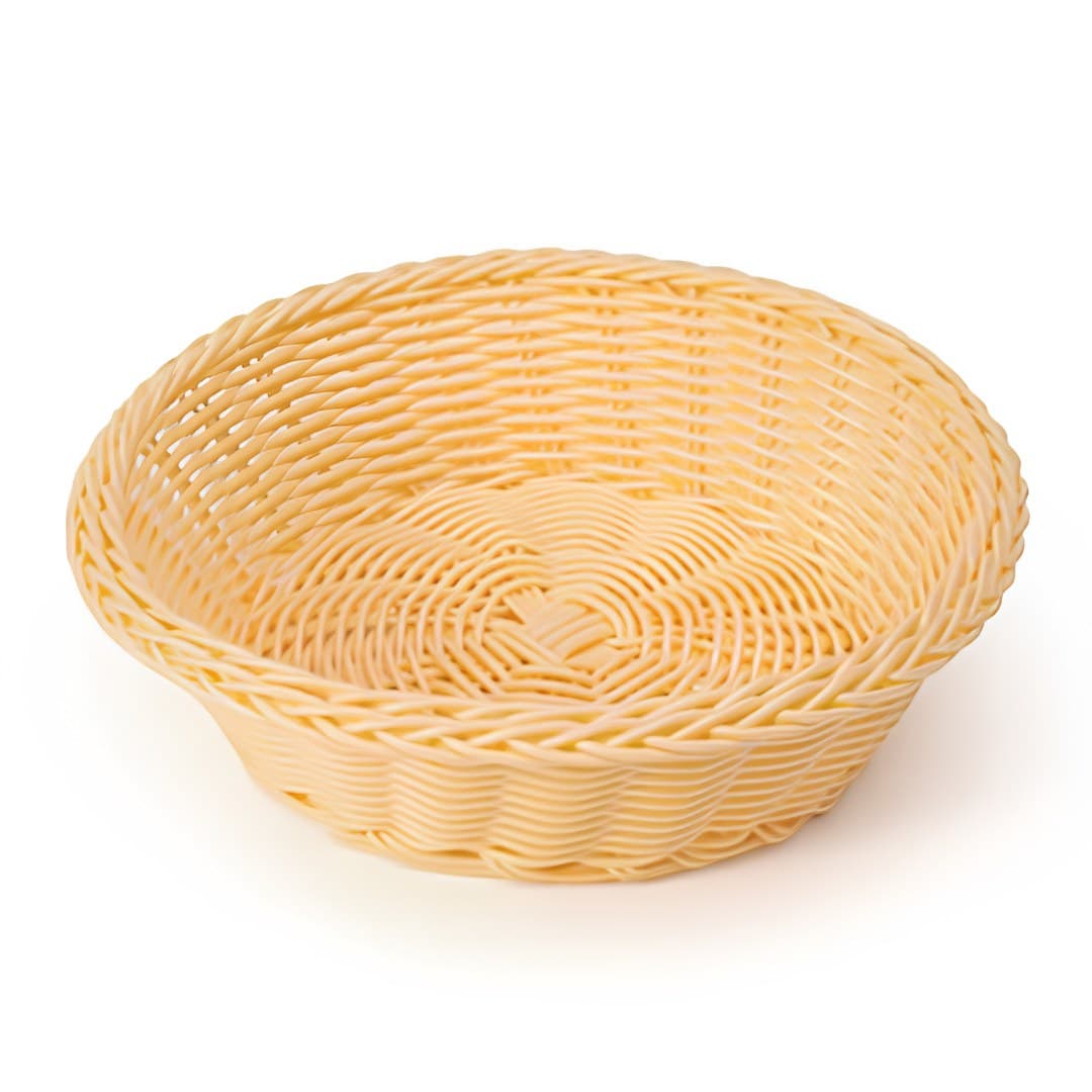 Cesto para pão redondo, bege, 20 x 20 x 7 cm