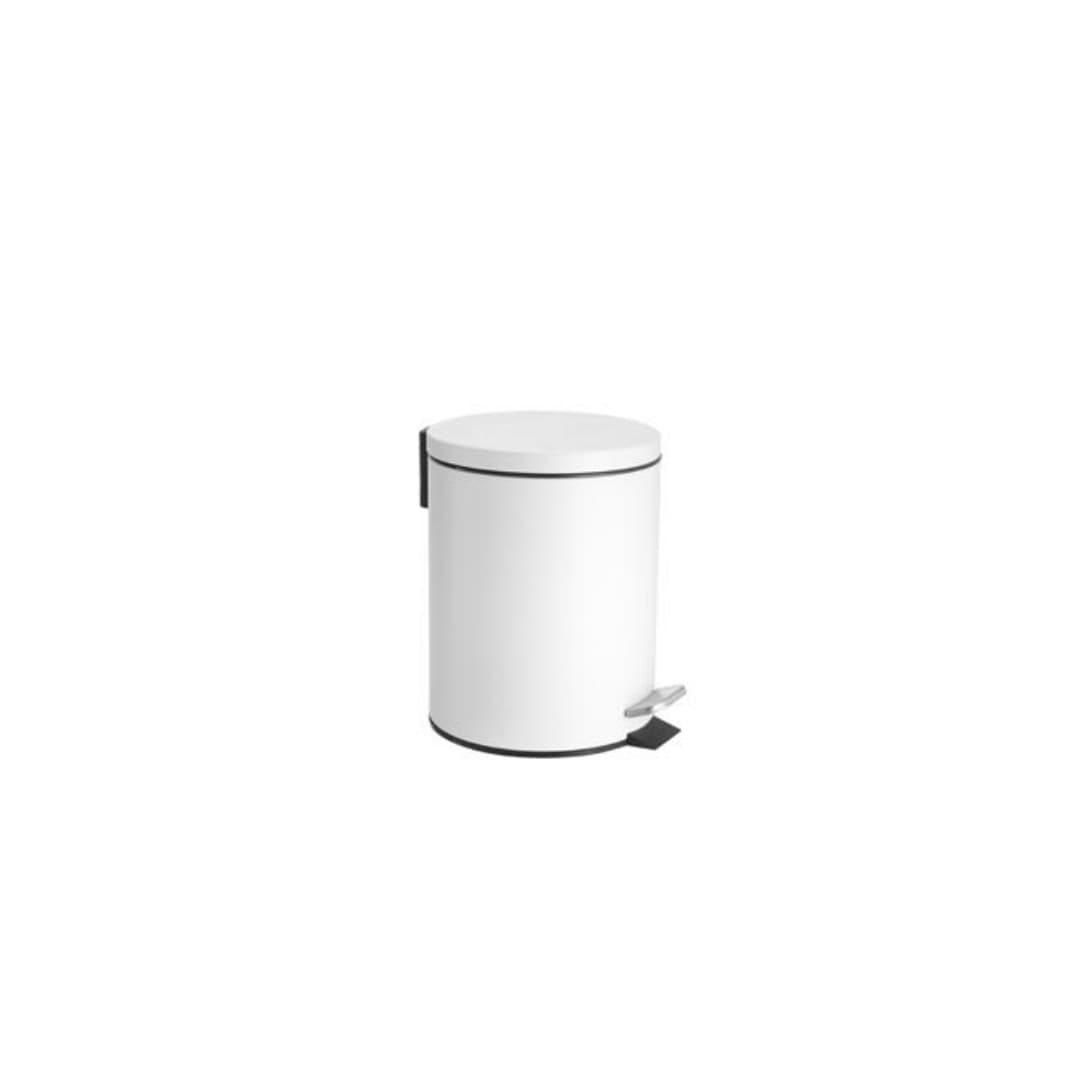 Balde do lixo branco com pedal, 5 L
