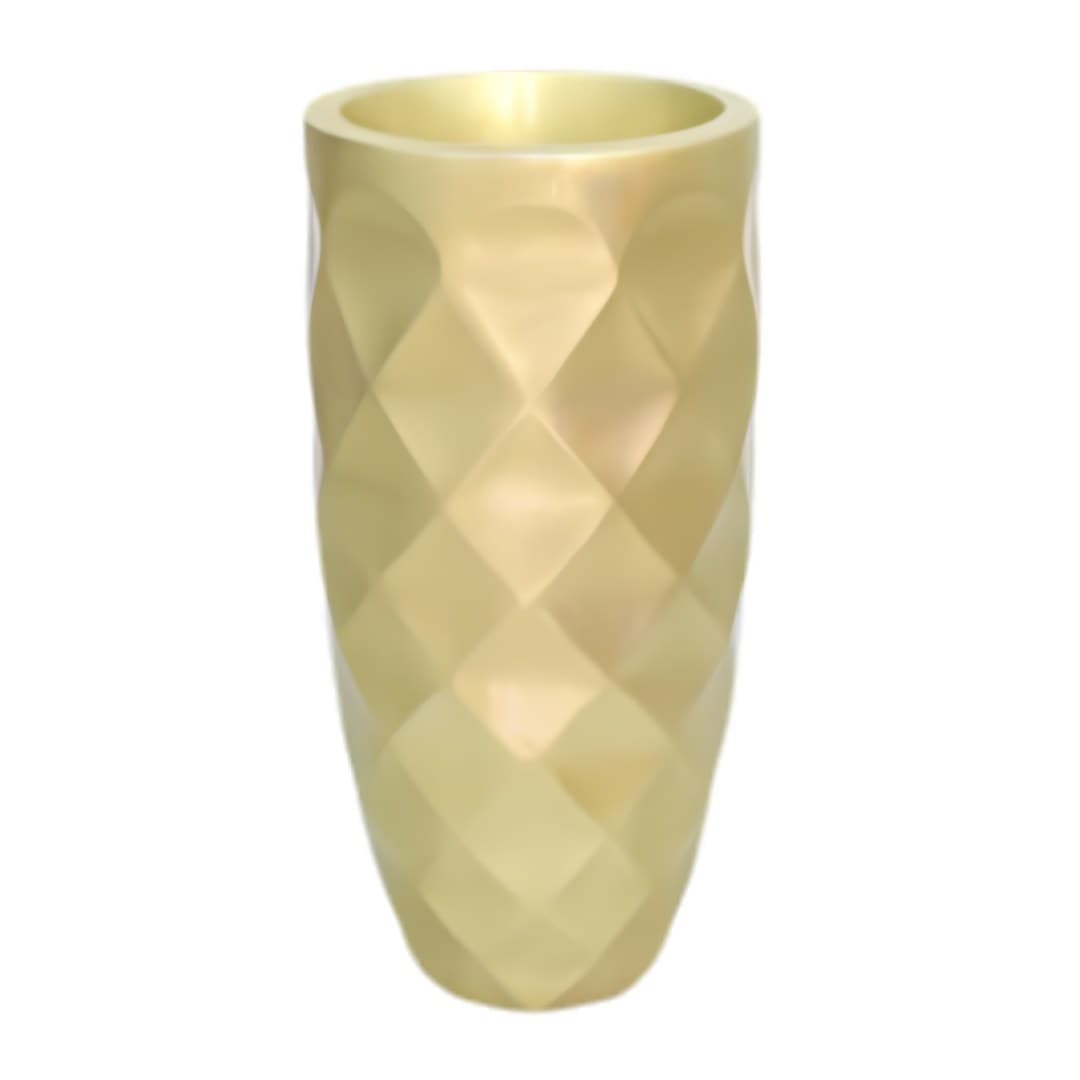 Vaso de resina, dourado, 33 x 33 x 70 cm