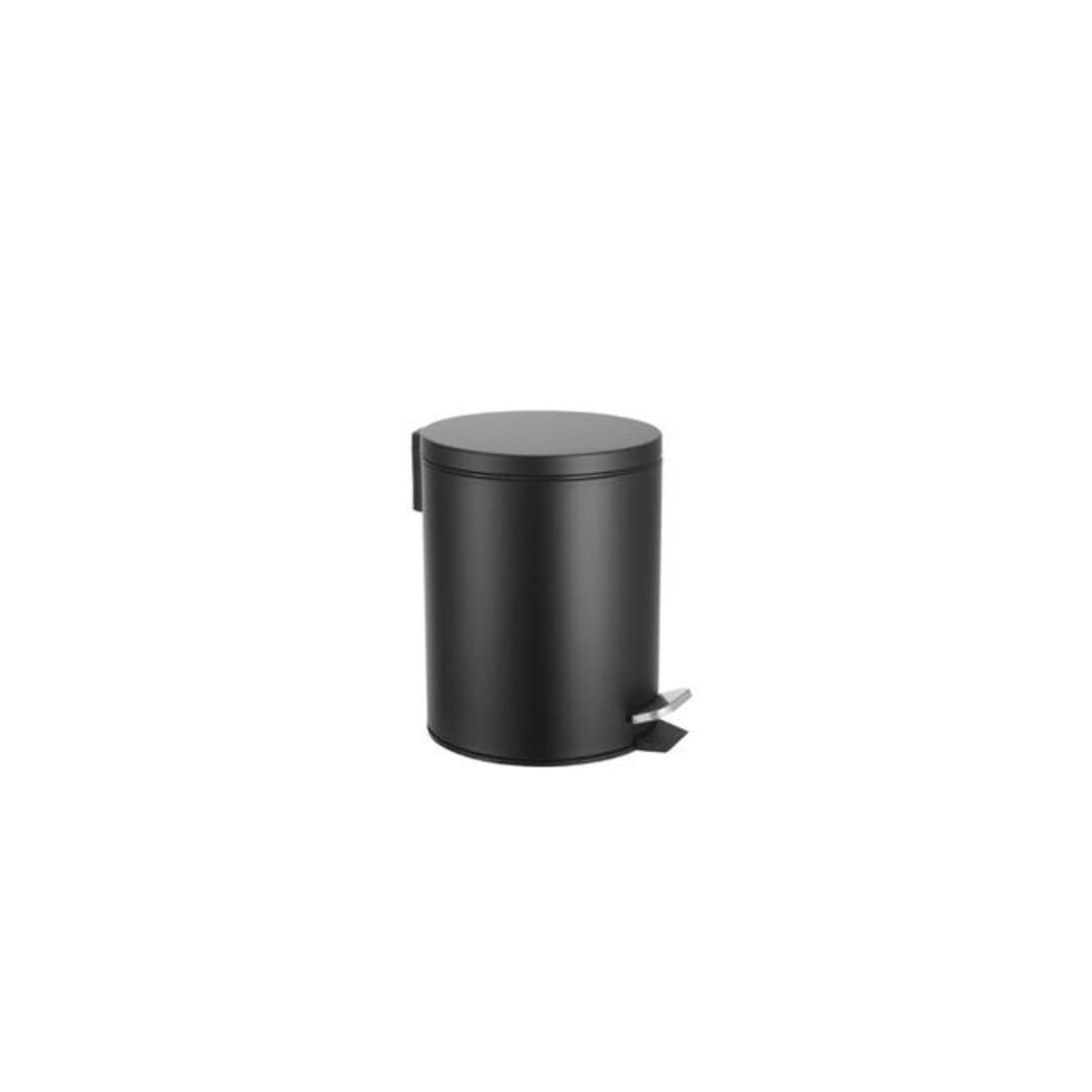 Balde do lixo preto com pedal, 5 L