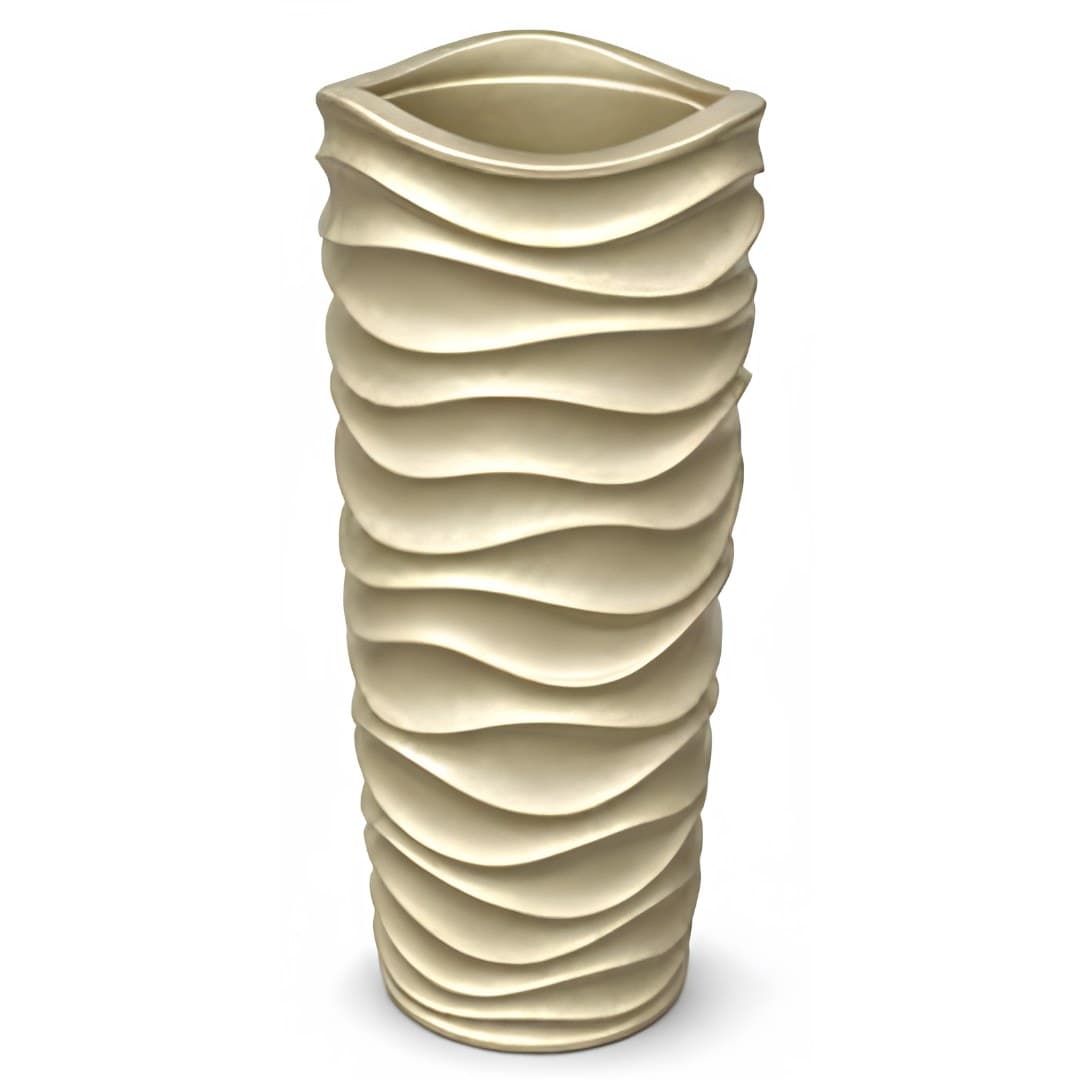 Vaso de resina, dourado, 33 x 33 x 70 cm