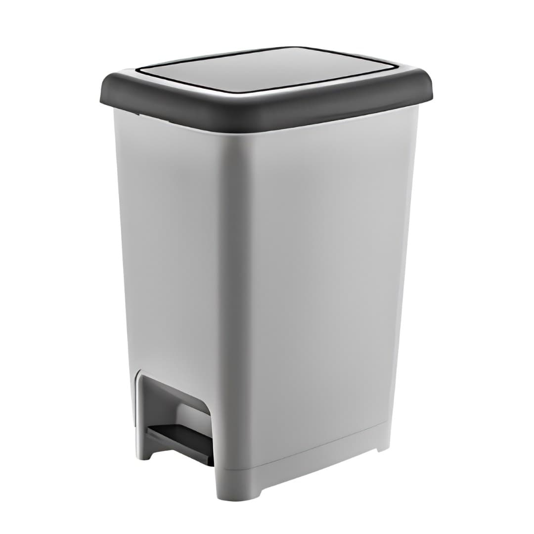 Balde do lixo slim com pedal, cinzento, 40 L