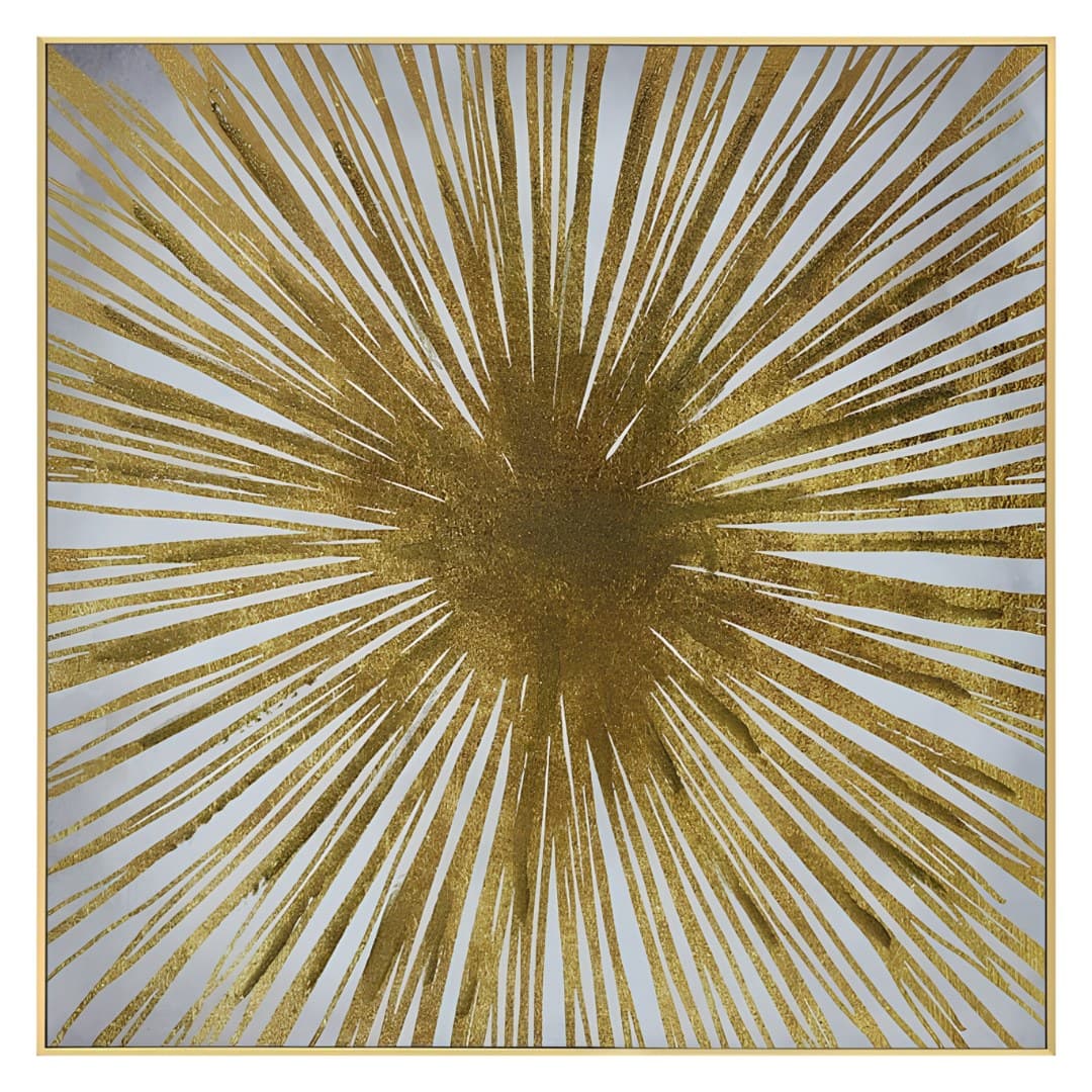 Tela pintada com moldura, 62 x 62 cm