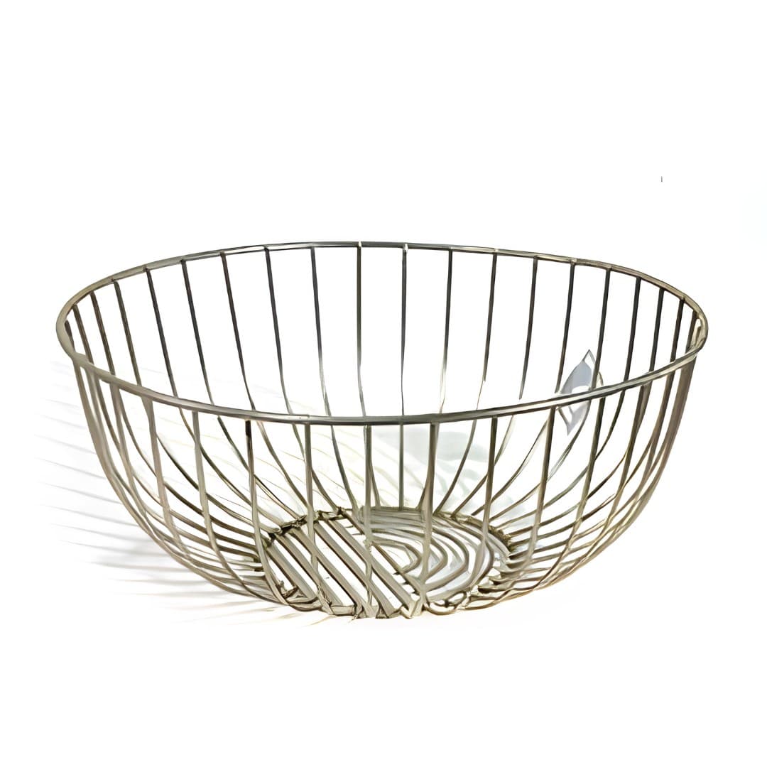 Fruteira cromada acetinada, 28 x 28 x 12,5 cm