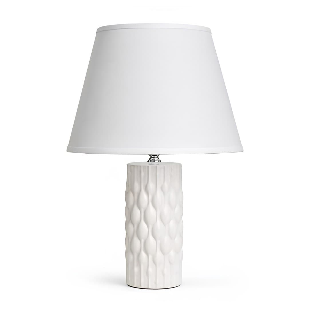 Candeeiro de cerâmica, branco, 42,5 cm