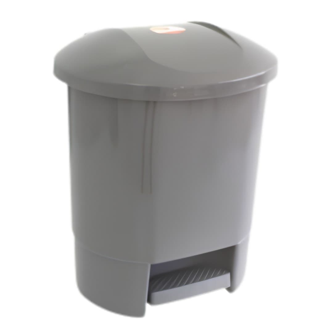 Balde do lixo com pedal, plástico, cinzento, 30 l
