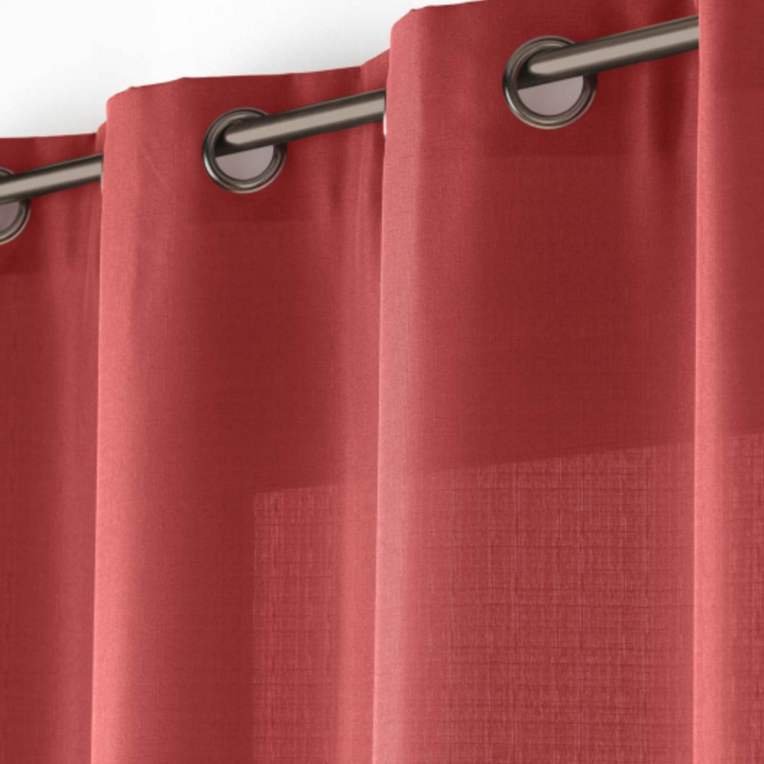 CORTINA COM ILHOS 140 x 260 CM POLIÉSTER LISO SOLINE GRENADE U10