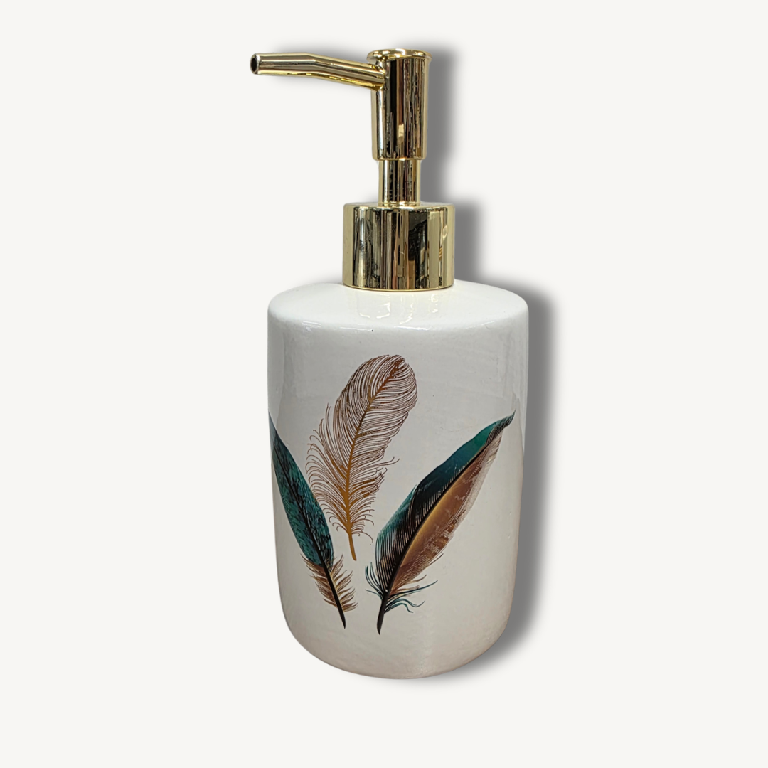 Soap dispenser (0) 7.4 x 17.9 cm Metallised printed ceramic Plumiss U10