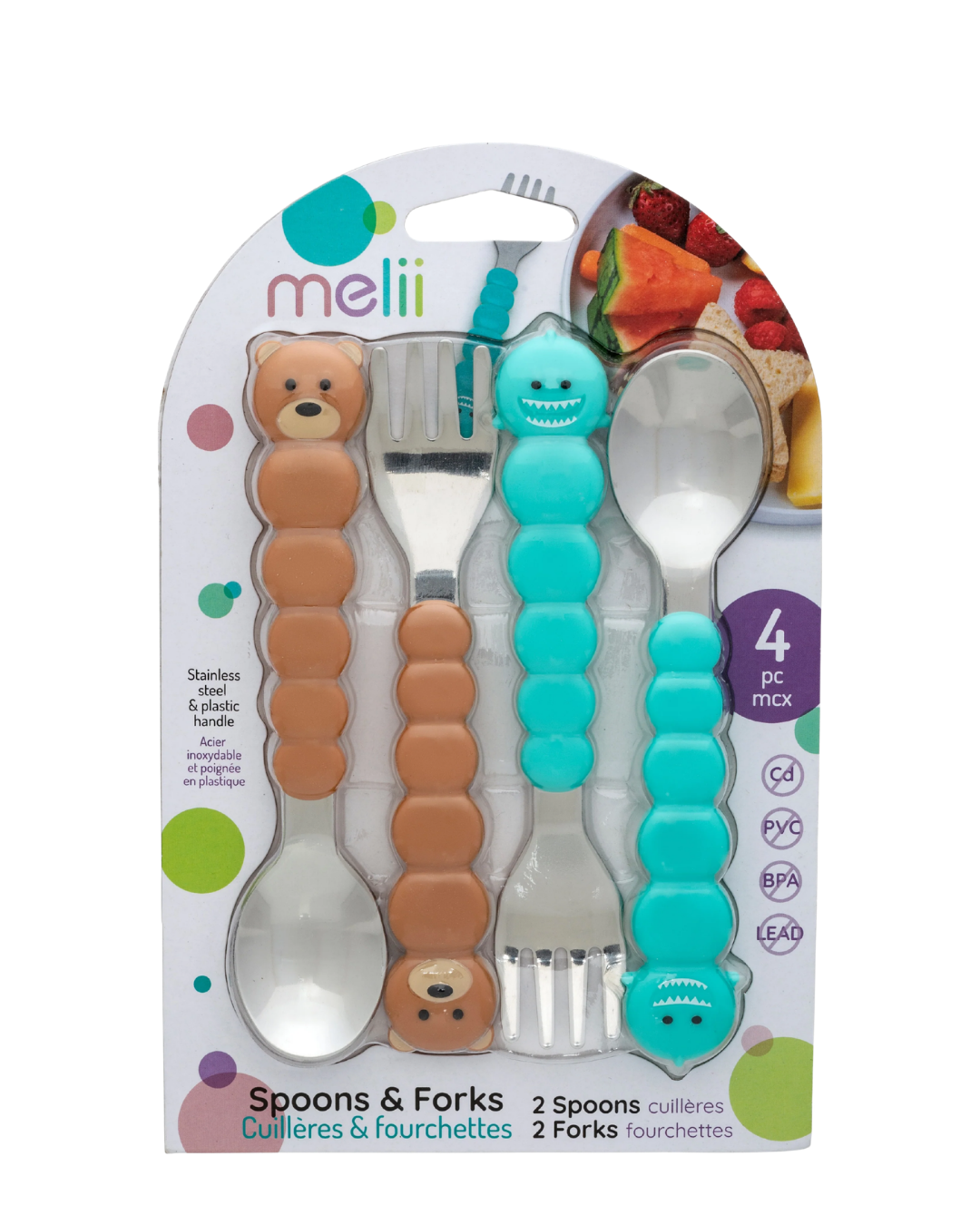 Cj Spoon and Fork Set – Bear and Shark, 4-piece set MLII