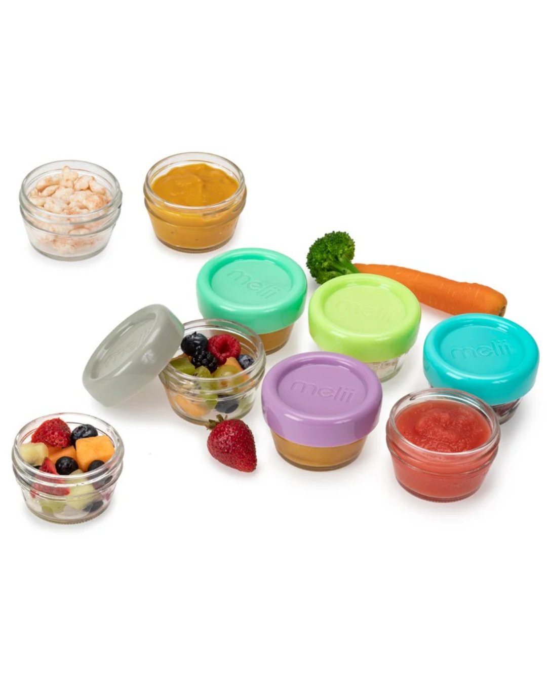 Glass food container, pack of 6, 120ml MLII