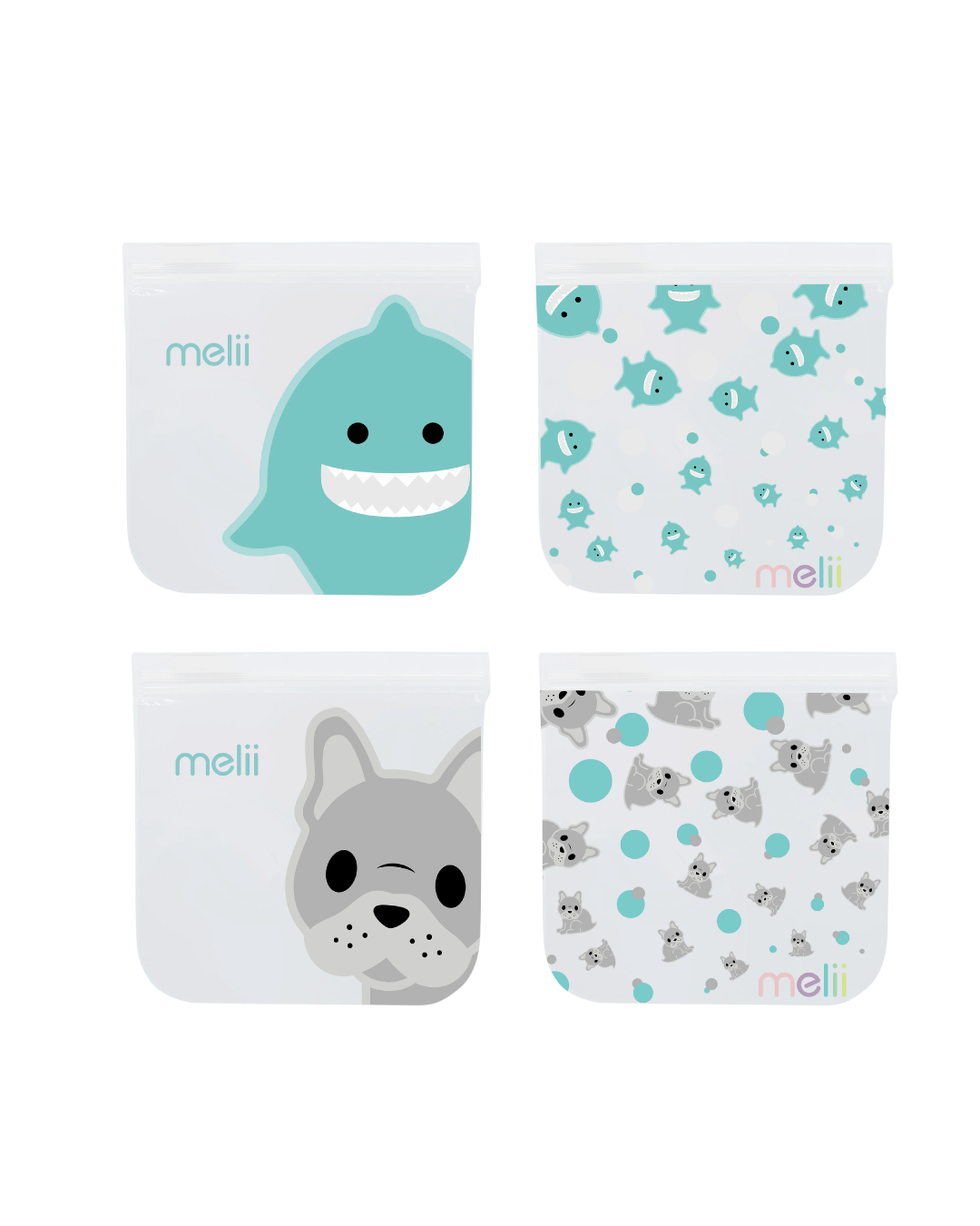 Reusable EVA Bags – 4 pcs. MLII (2 Bulldog + 2 Shark)