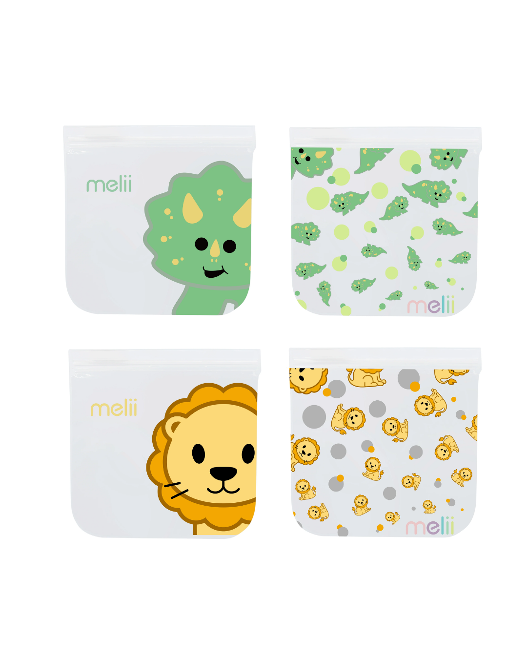 Reusable EVA Bags – 4 pcs. MLII (2 dinosaurs + 2 lions)