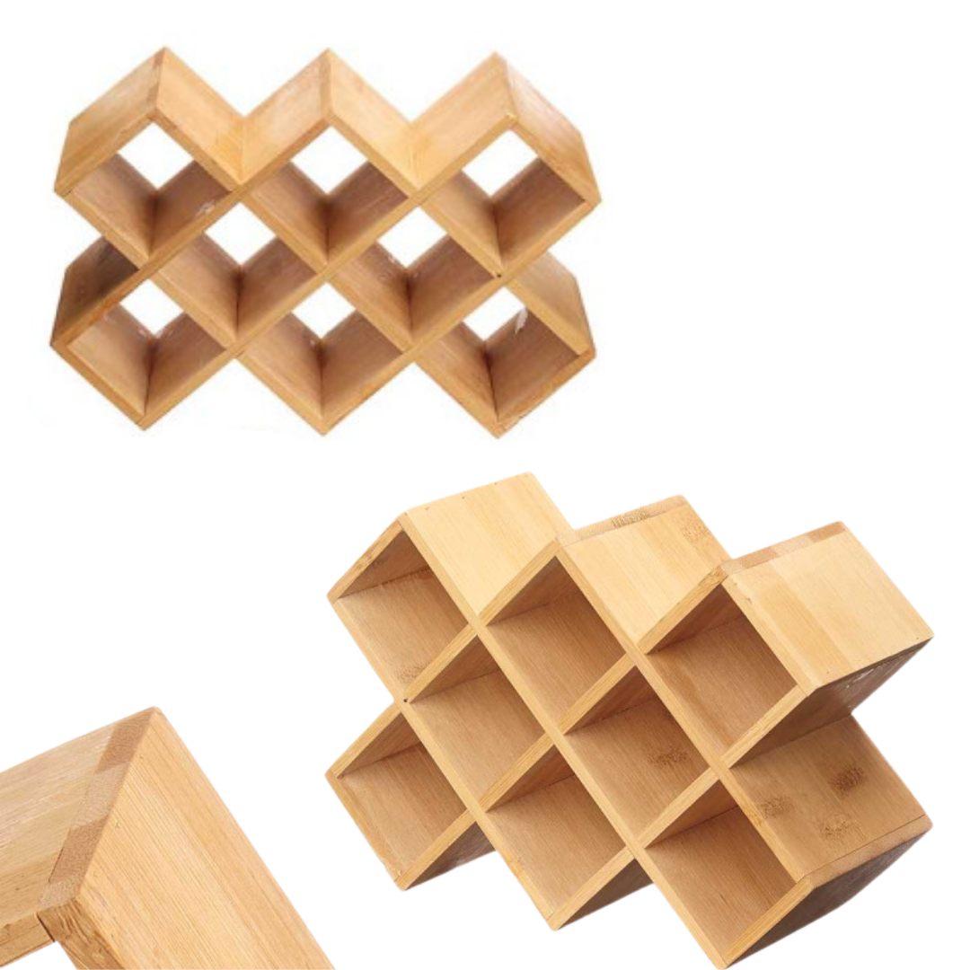 BAMBOO SPICE RACK, 10 PIECES