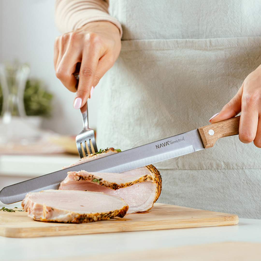 Stainless Steel Ham Knife with Wooden Handle, 36cm, Terr. NV