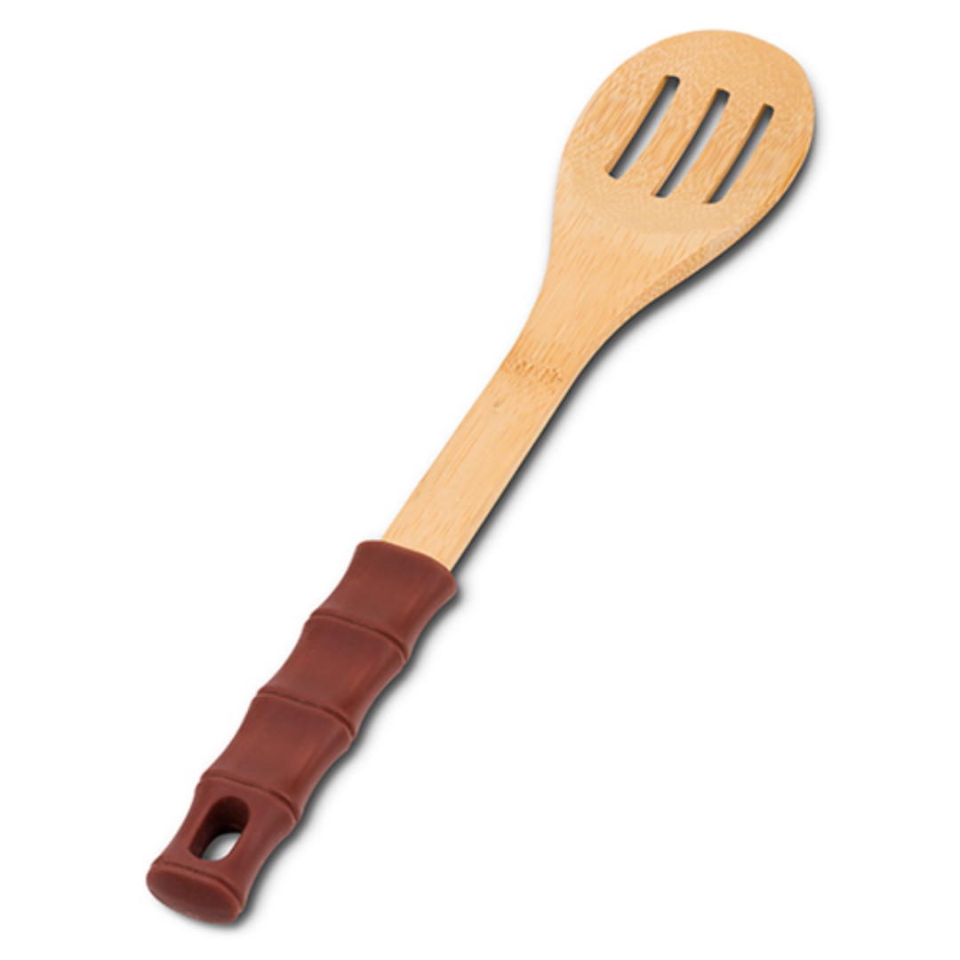 Colher c/Ranh. Bambu Cabo Silic. 30,5cm Terr. NV