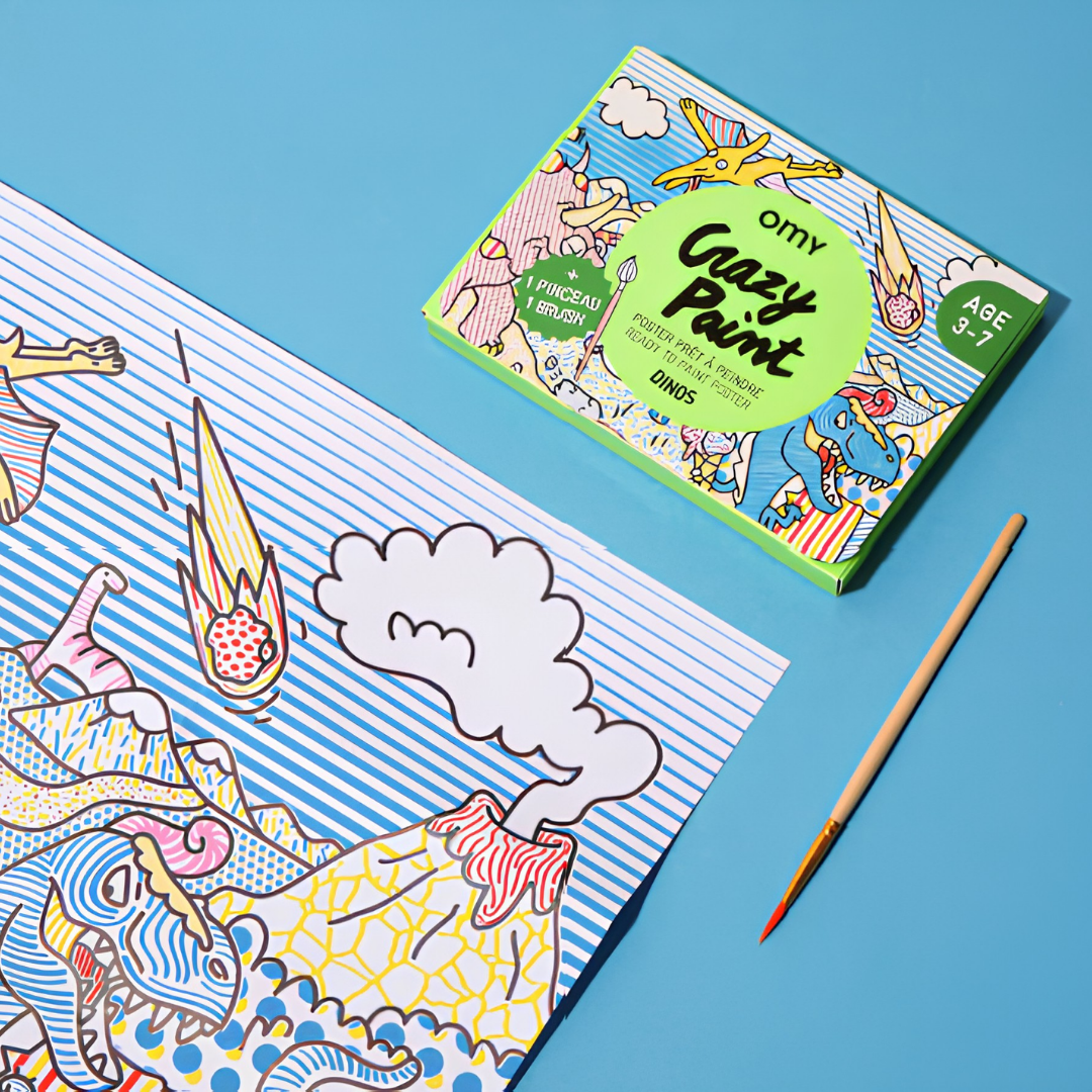 Cj Poster + Crazy Paint Dino Brush Set by OMY