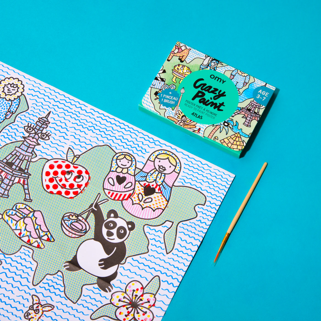 Cj Poster+Pincel Crazy Paint Atlas OMY