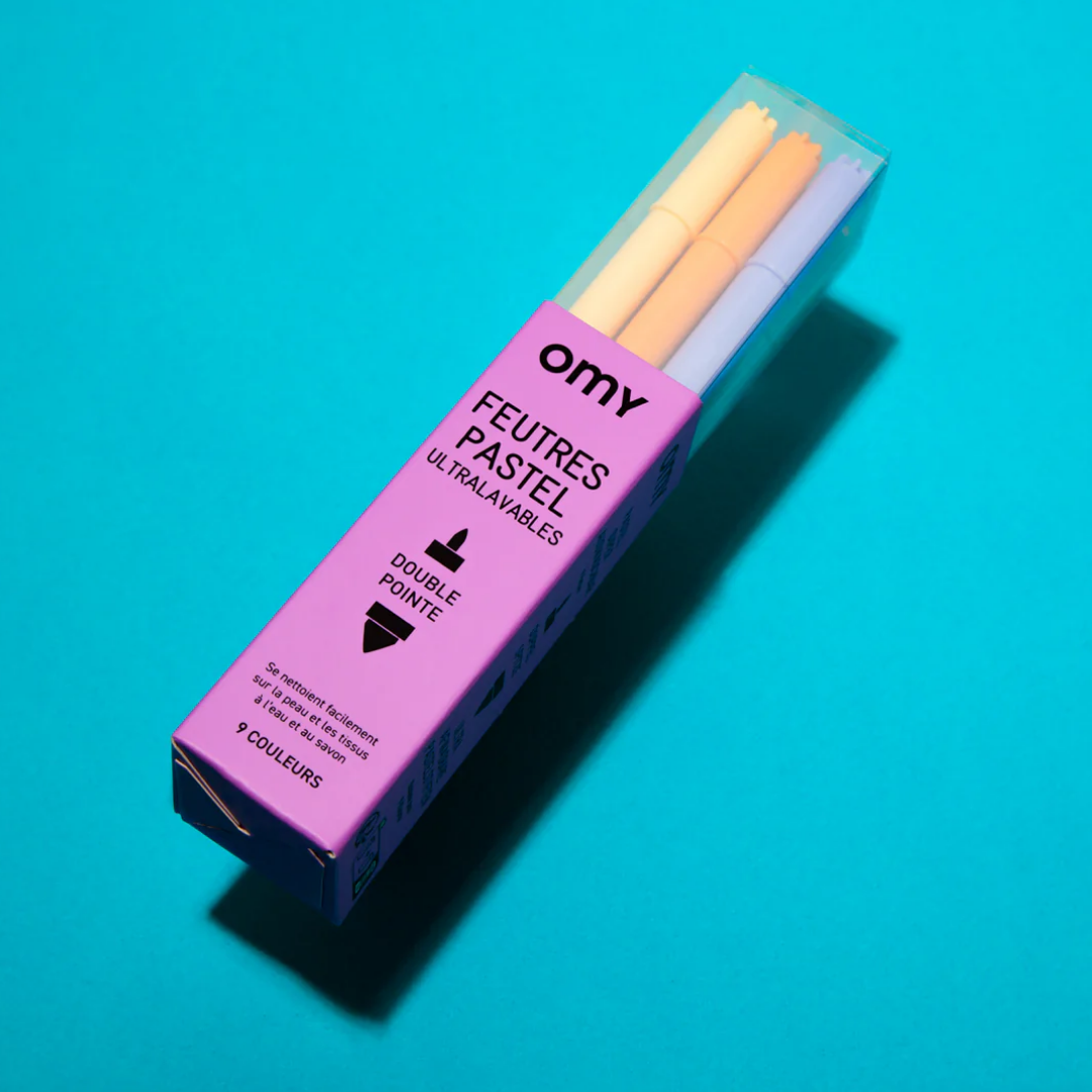 OMY Pastel Felt-Tip Pens, pack of 9